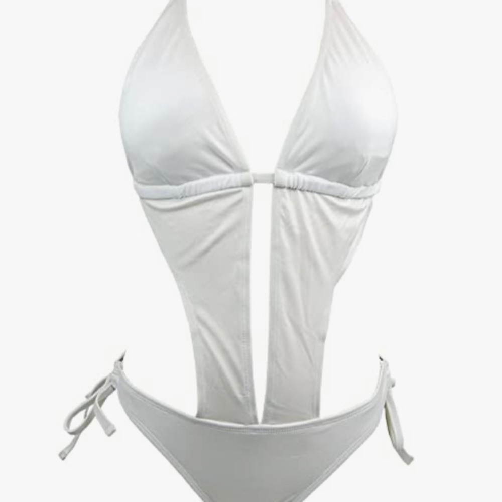 Deep Plunge Halter Monokini Swimsuit